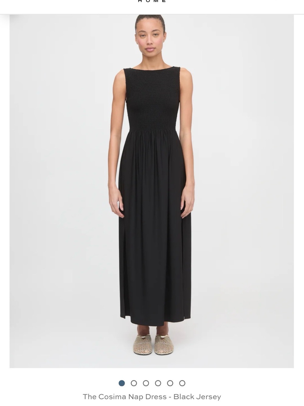 Hill House Black Maxi Nap Dress with Smocked Bodice